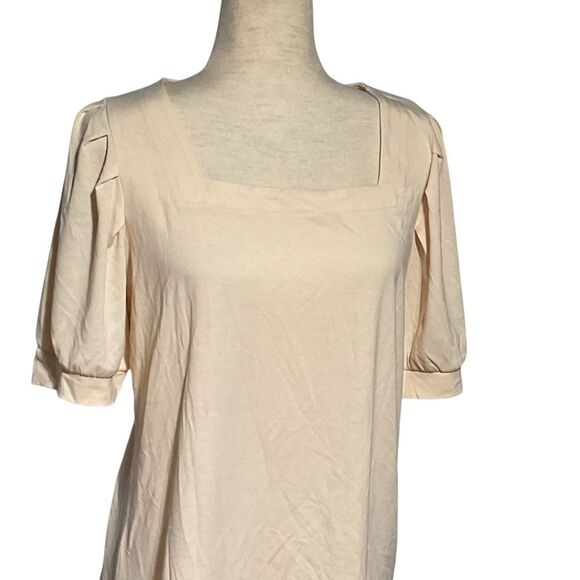 Chic Cream Puff Sleeve Peach Blouse - Picture 3 of 8